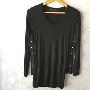 White House Black Market Black Long Sleeve Tunic